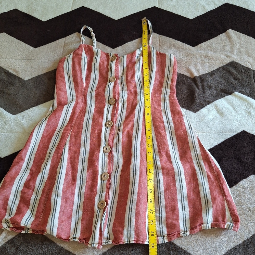 Urban Outfitters Striped Ladder Back Linen Mini Dress Size Small - Chic Summer - Picture 7 of 9